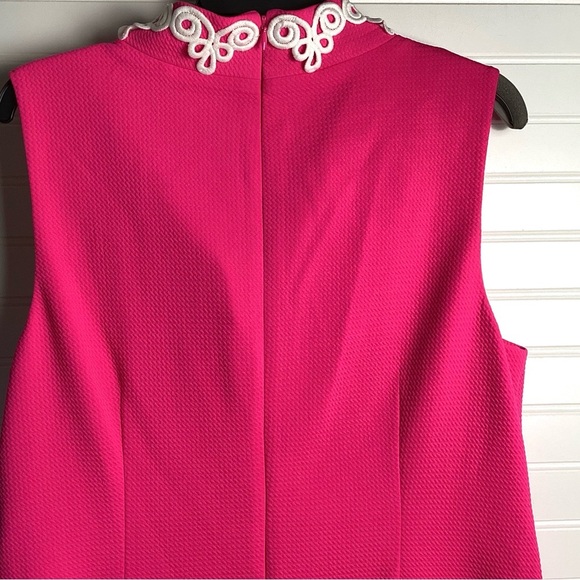 Vince Camuto Nwt  Barbiecore Dress Pink Sz 16 Sleeveless White Lace Trim Stretch - Picture 7 of 10